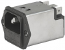 IEC-Stecker-C14, 50 bis 60 Hz, 10 A, 250 VAC, 2 W, 400 µH, Flachstecker 6,3 mm, 5200.1023.1