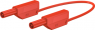 Messleitung mit (4 mm Stecker, gefedert, gerade) auf (4 mm Stecker, gefedert, gerade), 750 mm, rot, PVC, 2,5 mm², CAT III