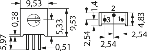 3386X-1-253TLF Bourns Electronics GmbH Trimmer Potentiometers Image 2