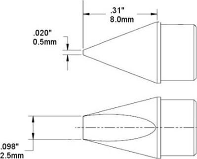 HCV-8CH0025S METCAL Lötspitzen, Entlötspitzen und Heißluftdüsen Bild 2