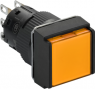 Drucktaster, beleuchtbar, rastend, 1 Wechsler, Bund quadratisch, orange, Frontring schwarz, Einbau-Ø 16 mm, XB6ECF8B1P