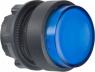 Drucktaster, beleuchtbar, tastend, Bund rund, blau, Frontring schwarz, Einbau-Ø 22 mm, ZB5AW163