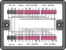 Verteilerbox, 230 V + SMI, 2 Eingänge, 6 Ausgänge,Kod. A, B, MINI, MIDI, schwarz