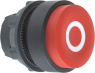Drucktaster, unbeleuchtet, tastend, Bund rund, rot, Frontring schwarz, Einbau-Ø 22 mm, ZB5AL432