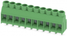 Leiterplattenklemme, 10-polig, RM 6.35 mm, 0,2-6,0 mm², 32 A, Schraubanschluss, grün, 1713888