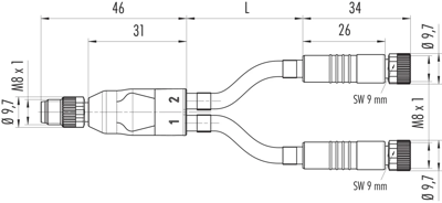 77 9805 3406 50003-0060 binder Sensor-Aktor Kabel Bild 2