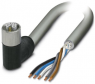 Sensor-Aktor Kabel, M12-Kabeldose, abgewinkelt auf offenes Ende, 5-polig, 3 m, PVC, grau, 16 A, 1414795