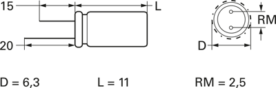 KSY107M025S1A5E11K Teapo Elektrolyt Kondensatoren Bild 2