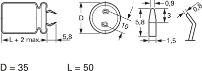 SLG109M063S1A5T50K Teapo Elektrolyt Kondensatoren Bild 2