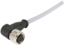 Sensor-Aktor Kabel, M12-Kabelstecker, gerade auf M12-Kabeldose, abgewinkelt, 4-polig, 2 m, PVC, grau, 21348487484020