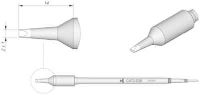 C470036 JBC Soldering tips, desoldering tips and hot air nozzles