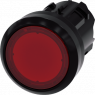 Drucktaster, beleuchtbar, rastend, Bund rund, rot, Einbau-Ø 22.3 mm, 3SU1001-0AA20-0AA0