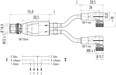 77 9829 3408 50003-0100 binder Sensor-Aktor Kabel Bild 2