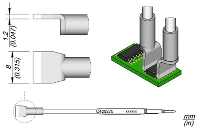 C420275 JBC Soldering tips, desoldering tips and hot air nozzles