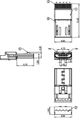 10120262 BKL Electronic USB Steckverbinder, PC Steckverbinder