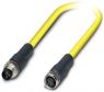 Sensor-Aktor Kabel, M8-Kabelstecker, gerade auf M8-Kabeldose, gerade, 3-polig, 0.5 m, PVC, gelb, 4 A, 1406272