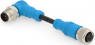 Sensor-Aktor Kabel, M12-Kabelstecker, abgewinkelt auf M12-Kabeldose, gerade, 5-polig, 0.5 m, PUR, grau, 4 A, T4162223005-001