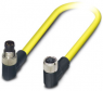 Sensor-Aktor Kabel, M8-Kabelstecker, abgewinkelt auf M8-Kabeldose, abgewinkelt, 3-polig, 0.5 m, PVC, gelb, 4 A, 1406285
