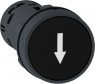 Drucktaster, unbeleuchtet, tastend, 1 Schließer, Bund rund, schwarz, Frontring schwarz, Einbau-Ø 22 mm, XB7NA21343