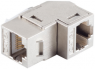 RJ45 Keystone Verbinder, Cat 6A, Buchse auf Buchse, abgewinkelt, BS08-10004