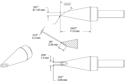 STP-WV15 METCAL Lötspitzen, Entlötspitzen und Heißluftdüsen Bild 3