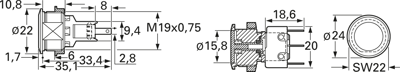 1241.6623.1124000 SCHURTER Pushbutton Switches Image 2