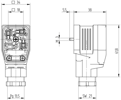 933030100 Hirschmann Automation and Control Ventilsteckverbinder Bild 3