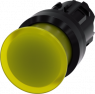 Pilzdrucktaster, beleuchtbar, tastend, Bund rund, gelb, Einbau-Ø 22.3 mm, 3SU1001-1AD30-0AA0
