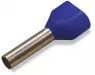 Isolierte Doppel-Aderendhülse, 2,5 mm², 19 mm/10 mm lang, blau, 216-1535