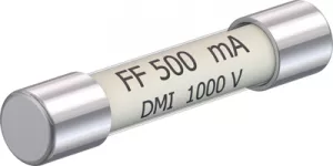 Feinsicherung 6,3 x 32 mm, 500 mA, FF, 1 kV (DC), 1 kV (AC), 30 kA Ausschaltvermögen, 69.0012