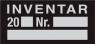 Inventarschild, (B) 45 mm, Aluminium, 329.91-8-21X45-A/10