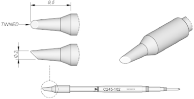 C245102 JBC Lötspitzen, Entlötspitzen und Heißluftdüsen