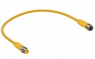 Sensor-Aktor Kabel, M12-Kabelstecker, gerade auf M12-Kabeldose, gerade, 5-polig, 0.6 m, TPE, gelb, 4 A, 9014