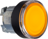 Drucktaster, beleuchtbar, tastend, Bund rund, orange, Frontring schwarz, Einbau-Ø 22 mm, ZB4BW3537