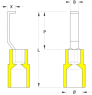 Isolierter Stiftkabelschuh, 4,0-6,0 mm², 4.6 mm, gelb