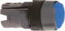 Drucktaster, unbeleuchtet, tastend, Bund rund, blau, Frontring schwarz, Einbau-Ø 16 mm, ZB6AA6
