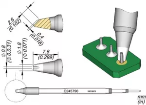 C245790 JBC Soldering tips, desoldering tips and hot air nozzles