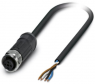 Sensor-Aktor Kabel, M12-Kabeldose, gerade auf offenes Ende, 4-polig, 10 m, PE-X, schwarz, 4 A, 1454095