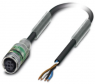 Sensor-Aktor Kabel, M12-Kabeldose, gerade auf offenes Ende, 4-polig, 10 m, PUR, schwarz, 4 A, 1694839