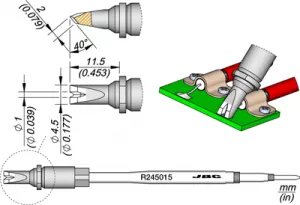 R245015 JBC Soldering tips, desoldering tips and hot air nozzles