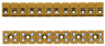 Klemmenleiste, 12-polig, 2,5 mm², Klemmstellen: 24, gelb, Schraubanschluss, 24 A