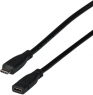USB 3.2 Verlängerungsleitung, USB Stecker Typ C auf USB Buchse Typ C, 1 m, schwarz