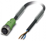 Sensor-Aktor Kabel, M12-Kabeldose, gerade auf offenes Ende, 3-polig, 1.5 m, PVC, schwarz, 4 A, 1414451
