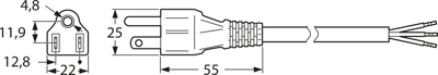 498G-SVT3X18AWG-G30+0492/2,00M SW9005 FELLER Netzkabel Bild 2