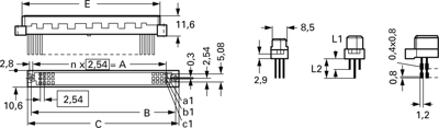 9-1393640-3 AMP DIN Messerleisten, DIN Federleisten Bild 3