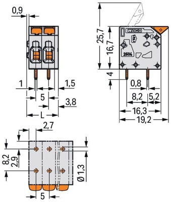 2604-1102/000-006 WAGO Leiterplattenklemmen Bild 2