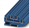 Doppelstock-Zugfederklemme, Federzuganschluss, 0,08-6,0 mm², 4-polig, 30 A, 6 kV, blau, 3031432