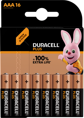 PLUS-AAA CP16 Duracell Rundzellen, 9V-Blöcke