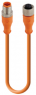 Sensor-Aktor Kabel, M12-Kabelstecker, gerade auf M12-Kabeldose, gerade, 5-polig, 10 m, PUR, orange, 4 A, 14903