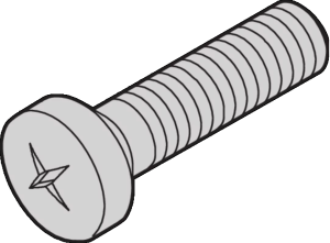 Linsenkopfschraube, PZ-Kreuzschlitz, M2,5, 12 mm, Stahl